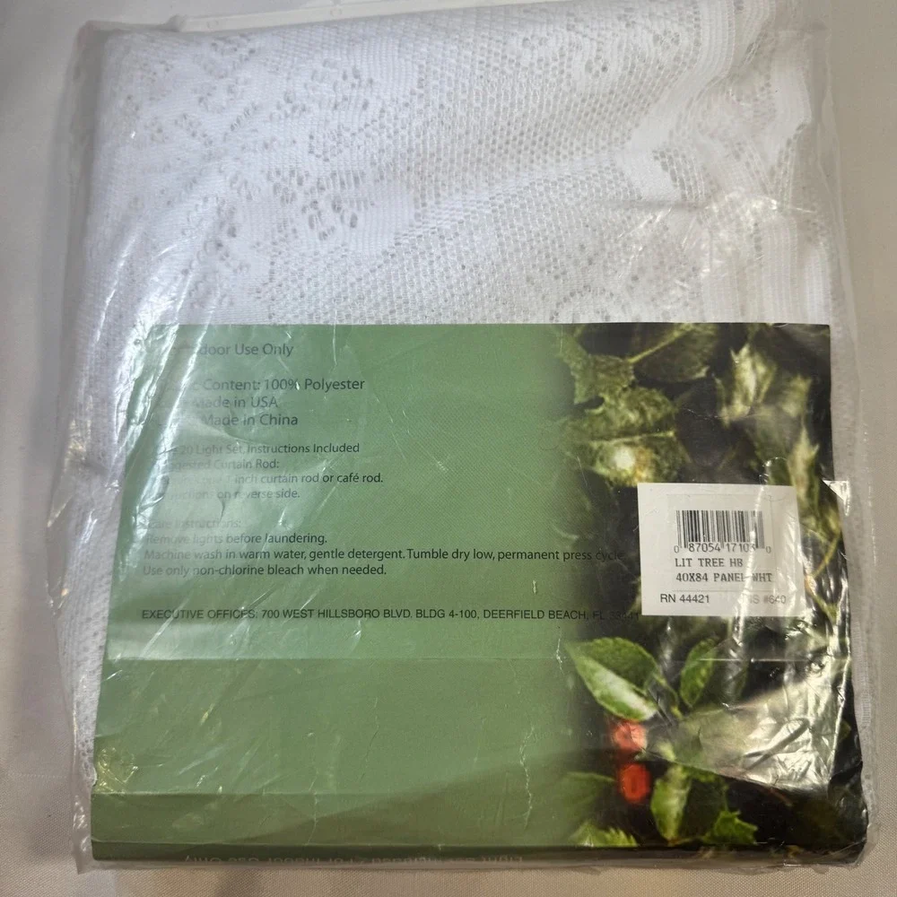 Quaker Lace Lighted Christmas Tree Lace Panel White 40x84 20 Light Set Included